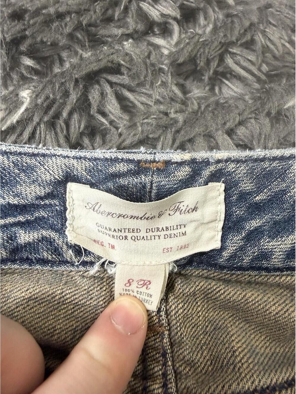 Vintage Abercrombie & Fitch Jeans Womens 8R Flare Bootcut Blue Denim 34x33 - Picture 10 of 13